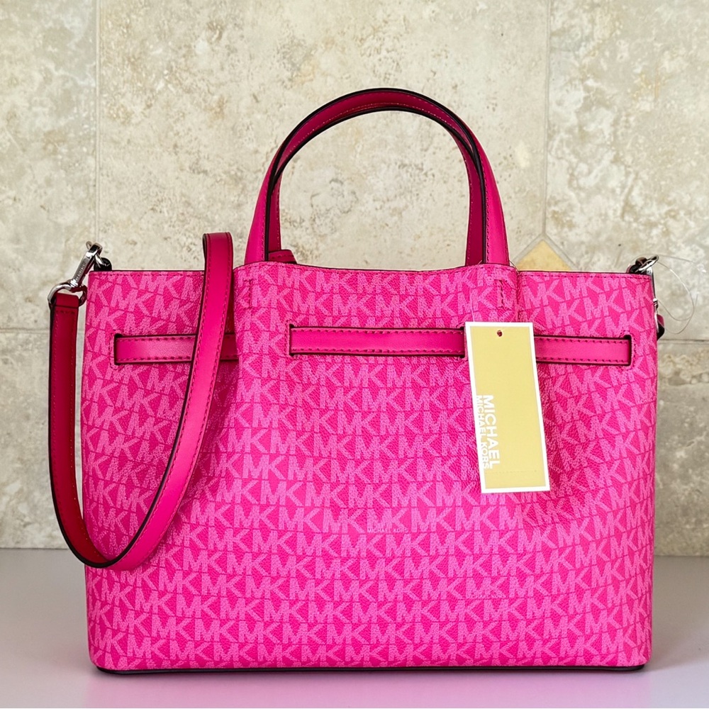 Michael Kors Carson MD Satchel Shoulder Bag MK Dragonfruit - Picture 2 of 14